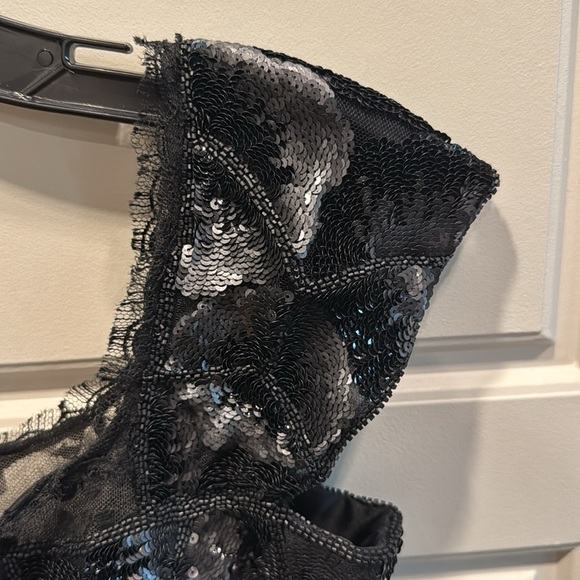 Georges Chakra Custom Black Lace & Sequin Gown - Picture 7 of 11